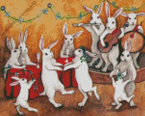 Bunnies Dancing Diamond Painting