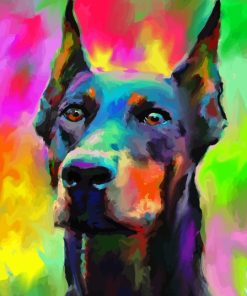 Colorful Abstract Dobermann Diamond Painting