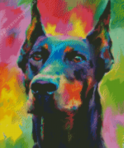 Colorful Abstract Dobermann Diamond Painting