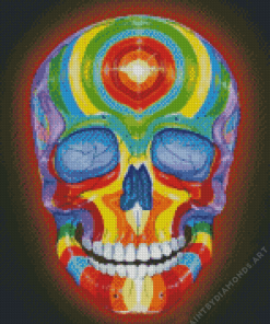 Colorful Rainbow Skull Diamond Painting