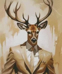 Deer Wearing Clothes Diamond Painting