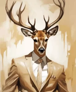 Deer Wearing Clothes Diamond Painting