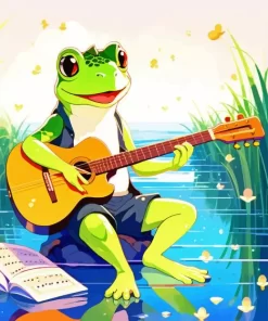 Frog Playing Guitar Diamond Painting