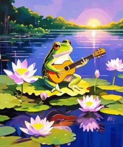 Frog Playing Guitar Diamond Painting