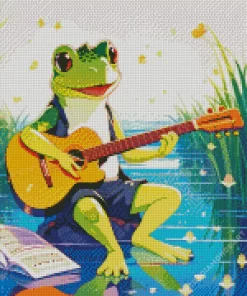 Frog Playing Guitar Diamond Painting