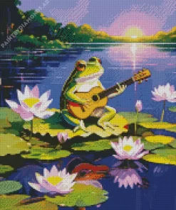 Frog Playing Guitar Diamond Painting