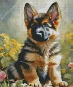 German Shepherd Puppy Diamond Painting