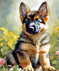 German Shepherd Puppy Diamond Painting