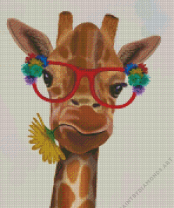 Giraffe Wearing Glasses Diamond Painting