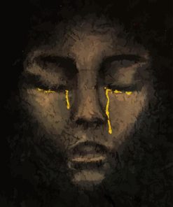 Golden Tear Diamond Painting