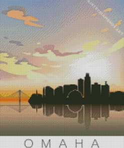 Omaha Nebraska Poster Silhouette Diamond Painting