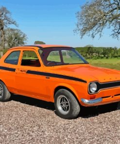 Orange Ford Escort Mexico Diamond Painting