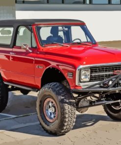 Red 1972K5 Blazer By Chevrolet Car Diamond Painting