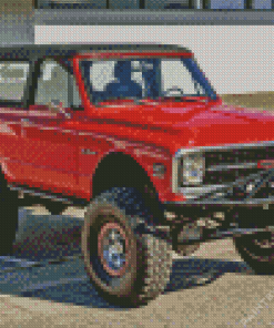 Red 1972K5 Blazer By Chevrolet Car Diamond Painting