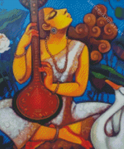 Saraswati Goddess Art Diamond Painting