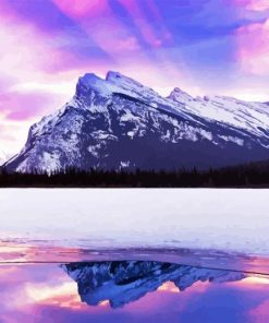 Snowy Mount Rundle Diamond Painting