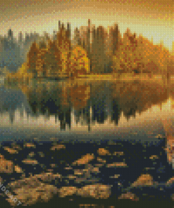 Tranquille Morning Lake Canada Diamond Painting