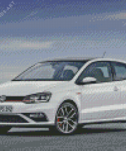 White VW Polo GTI Car Diamond Painting