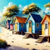 Beach Cabins Diamond Painting