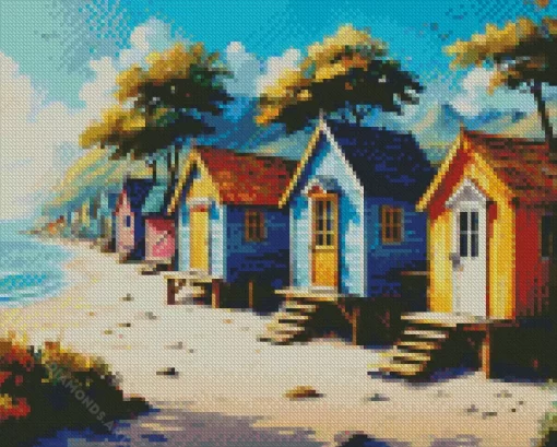 Beach Cabins Diamond Painting