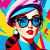 French Pop Art Girl Diamond Painting