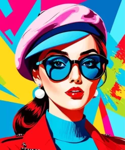 French Pop Art Girl Diamond Painting