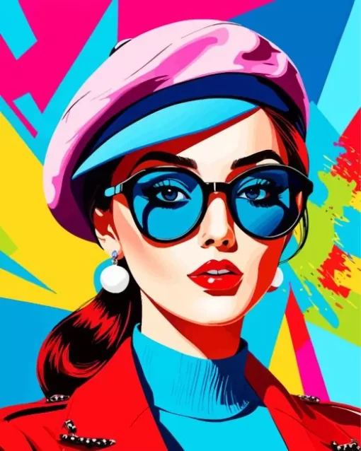 French Pop Art Girl Diamond Painting