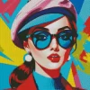 French Pop Art Girl Diamond Painting