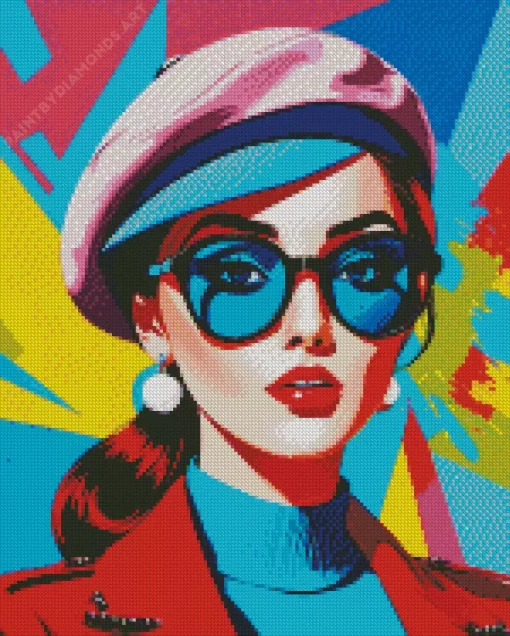 French Pop Art Girl Diamond Painting