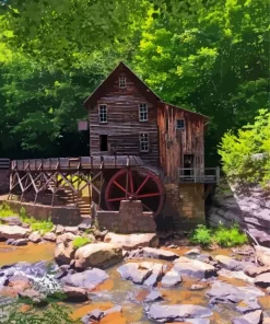 Glade Creek Grist Mill Diamond Painting