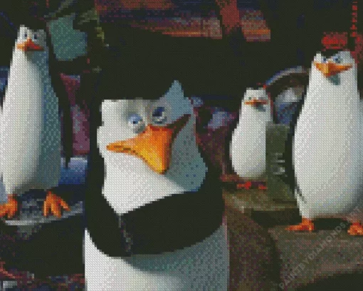 Madagascar Penguin Diamond Painting