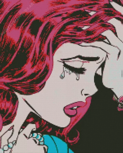 Sad Pop Art Girl Diamond Painting