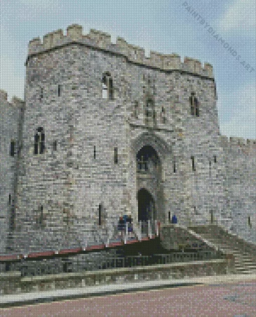 Caernarfon Castle Building Diamond Painting