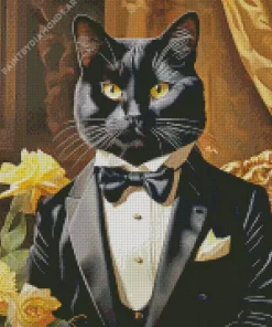 Black Cat Tie Diamond Painting