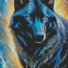 Blue Eyes Black Wolf Art Diamond Painting