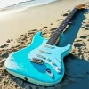 Blue Guitar On The Beach Diamond Painting