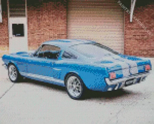 Classic Blue 60s Mustang Diamond Painting