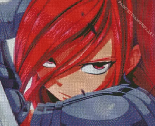 Erza Scarlet Art Anime Diamond Painting