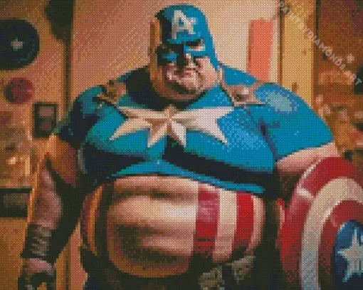 Fat Captain America Diamond Painting