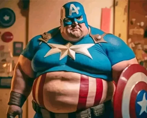 Fat Captain America Diamond Painting