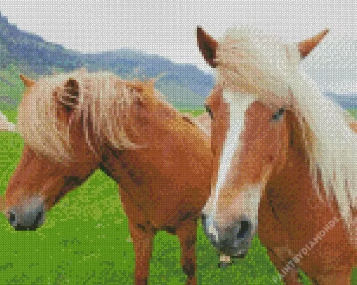 Horses With Blond Hair Diamond Painting