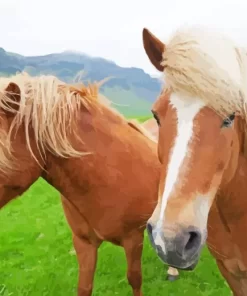 Horses With Blond Hair Diamond Painting