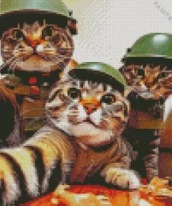 Military Cats Selfie Diamond Painting