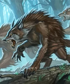 Savage Black Werewolves Diamond Painting