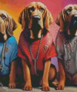 Stylish Bloodhounds Diamond Painting