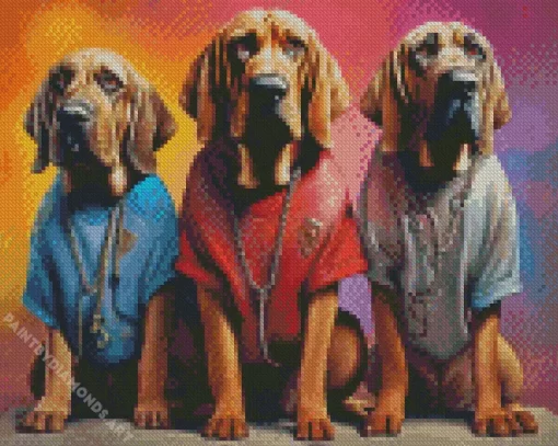 Stylish Bloodhounds Diamond Painting