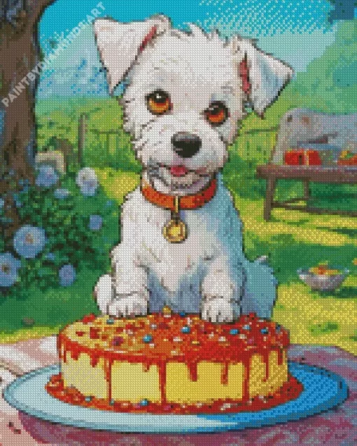 White Affenpinscher Diamond Painting