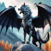 Wild Black Wolf Dragon Diamond Painting