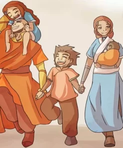 Aang And Katara Family Diamond Painting