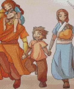 Aang And Katara Family Diamond Painting